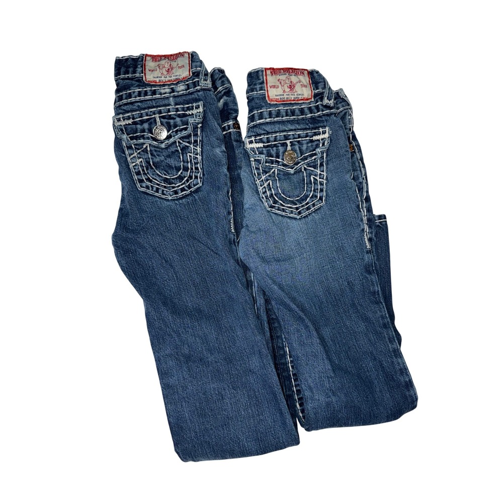 True Religion Jeans Kids Lot Size 8 Blue Super T Billy Jack Straight Bootcut